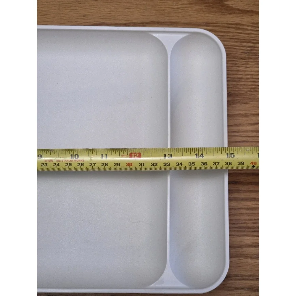 Tupperware Divided Trays Camping RV Almond (2) Ivory (2) Vintage Set Of 4